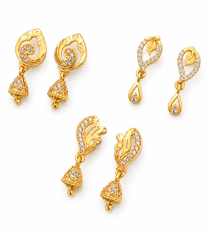 Gold Jhumka & Drop Earring Set