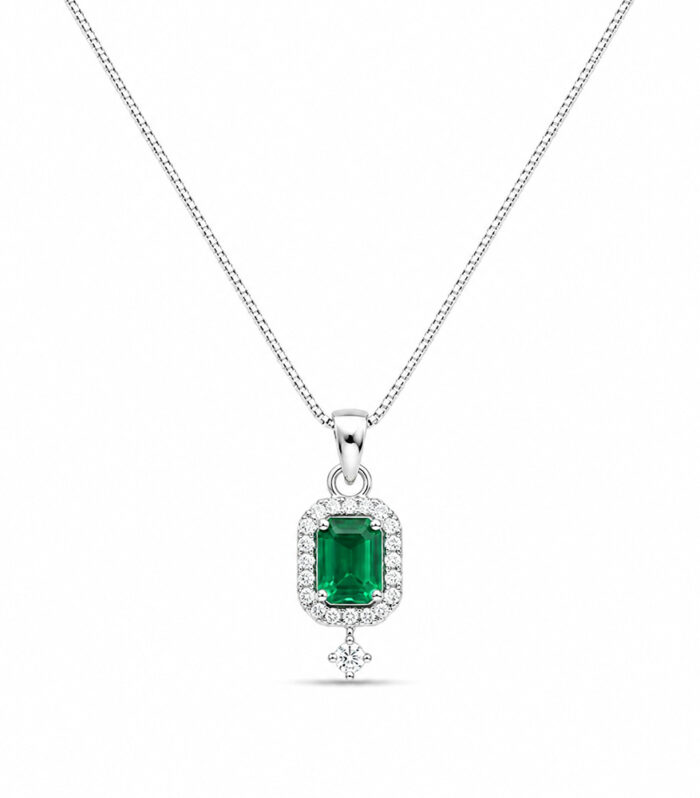 Green Emerald AD Pendant Necklace