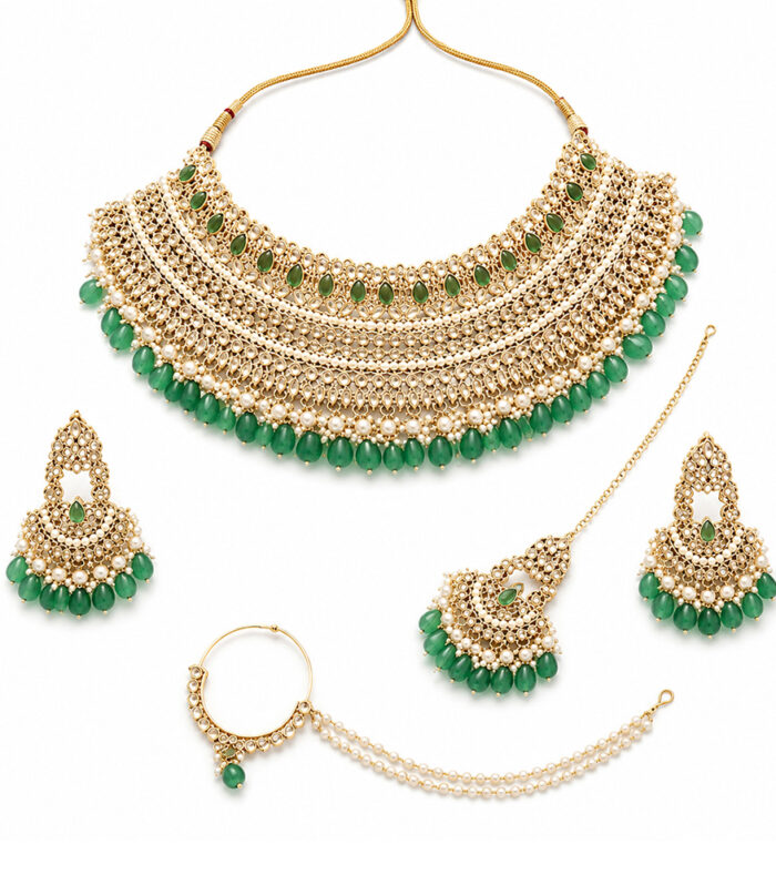 Emerald Pearl Royal Jewellery Set